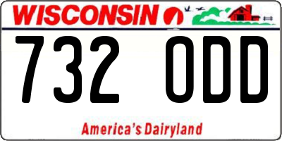 WI license plate 732ODD