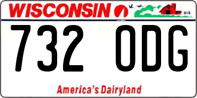 WI license plate 732ODG