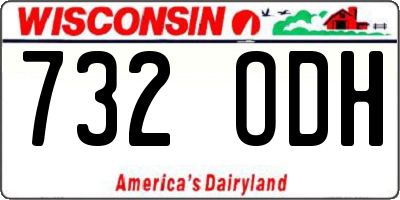 WI license plate 732ODH