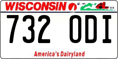 WI license plate 732ODI