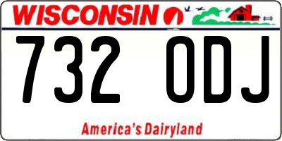 WI license plate 732ODJ