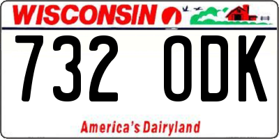 WI license plate 732ODK