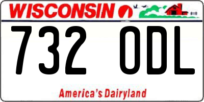 WI license plate 732ODL