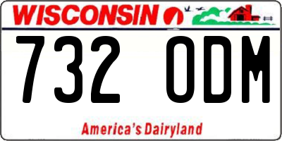 WI license plate 732ODM
