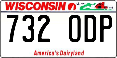 WI license plate 732ODP
