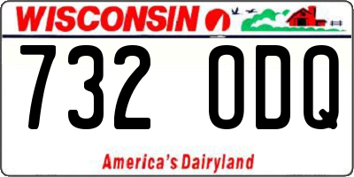WI license plate 732ODQ
