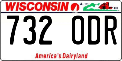 WI license plate 732ODR