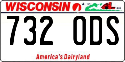 WI license plate 732ODS