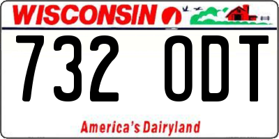 WI license plate 732ODT