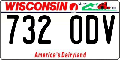 WI license plate 732ODV
