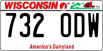 WI license plate 732ODW
