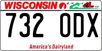 WI license plate 732ODX