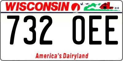 WI license plate 732OEE