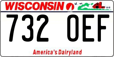 WI license plate 732OEF