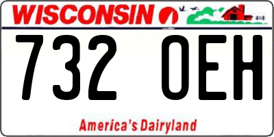 WI license plate 732OEH