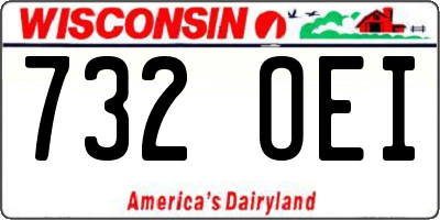 WI license plate 732OEI