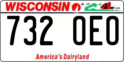 WI license plate 732OEO