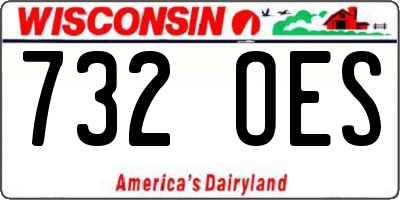WI license plate 732OES