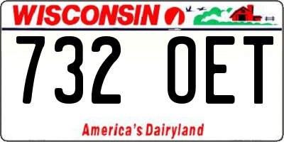 WI license plate 732OET