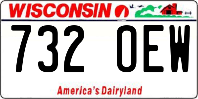 WI license plate 732OEW