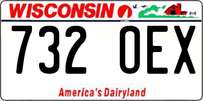 WI license plate 732OEX