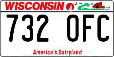 WI license plate 732OFC