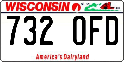 WI license plate 732OFD