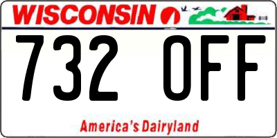 WI license plate 732OFF