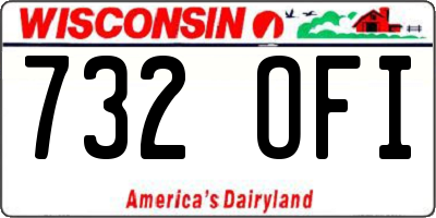 WI license plate 732OFI