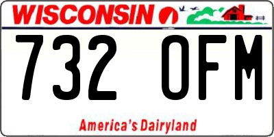 WI license plate 732OFM