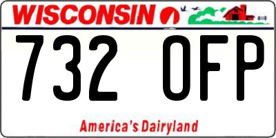 WI license plate 732OFP