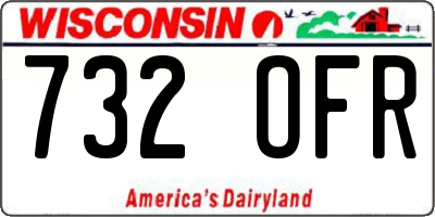 WI license plate 732OFR