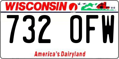 WI license plate 732OFW