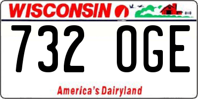 WI license plate 732OGE