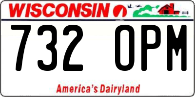 WI license plate 732OPM