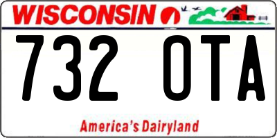 WI license plate 732OTA