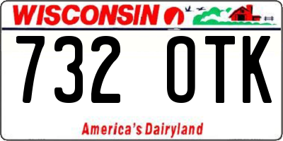 WI license plate 732OTK