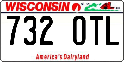 WI license plate 732OTL