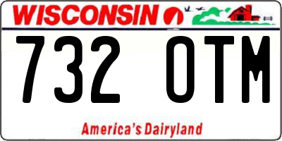 WI license plate 732OTM