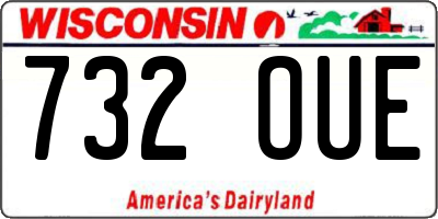 WI license plate 732OUE