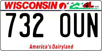 WI license plate 732OUN