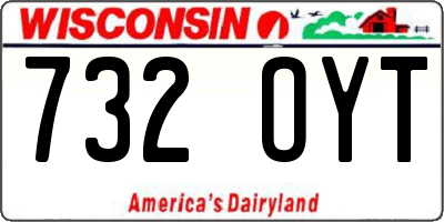 WI license plate 732OYT