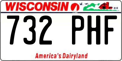 WI license plate 732PHF