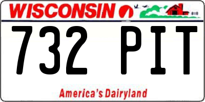 WI license plate 732PIT