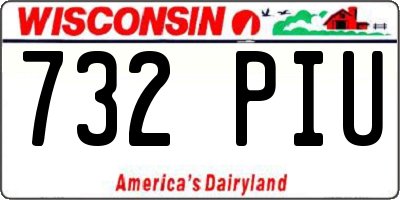 WI license plate 732PIU