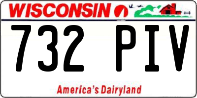 WI license plate 732PIV