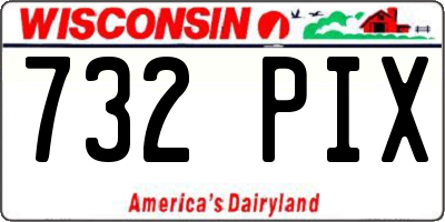 WI license plate 732PIX