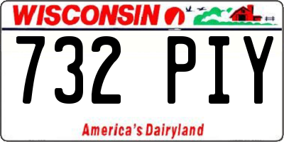 WI license plate 732PIY