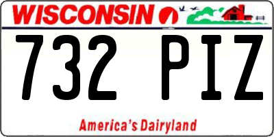 WI license plate 732PIZ