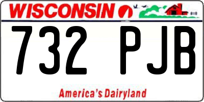 WI license plate 732PJB